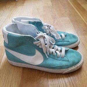 Blue Nike hightop sneakers